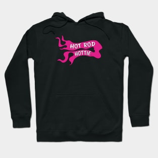 Hot Rod Hottie Flame Logo Hot Pink Hoodie